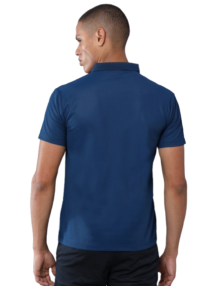 Teal Blue Premium Polyester Men's Solid Polo T-shirt