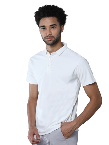 Ivory White Premium Polyester Men's Solid Polo T-shirt
