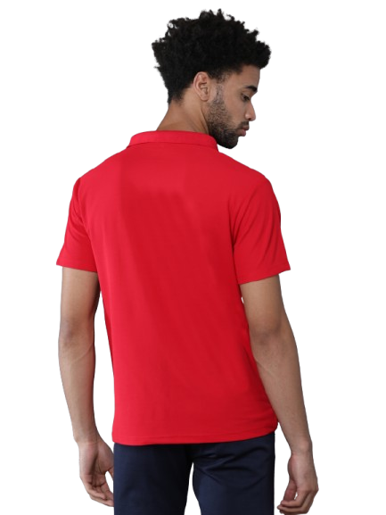 Spark Red  Premium Polyester Men's Solid Polo T-shirt