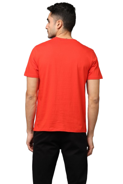 Red Regular Fit  RN  Men's Solid T-shirt