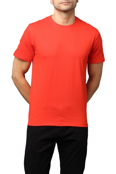 Red Regular Fit  RN  Men's Solid T-shirt