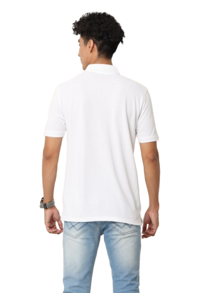 White Regular Fit Men's Polo Solid T-shirt
