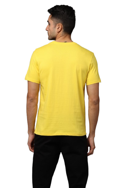 Yellow Regular Fit  RN  Men's Solid T-shirt